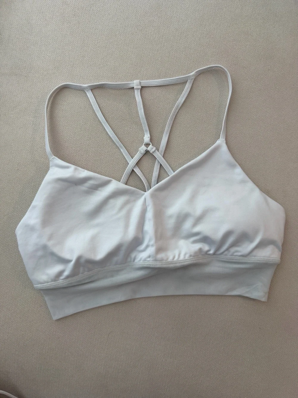 ALO Yoga White Strappy Sports Bralette
